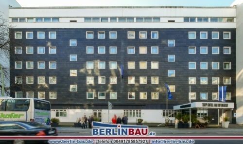 Schieferfassade, Natursteinpflege, Hotel, Frontfassade, gereinigt mittels Natursteinimprägnierung